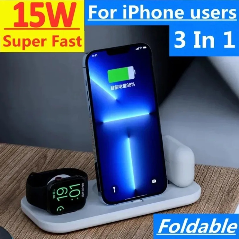 3 In 1 Wireless Charger Stand  - Smartwatch X12 评论和价格