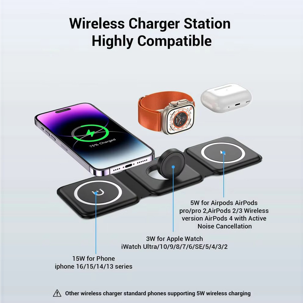 3-in-1 Magnetic Folding Wirele - Wireless Charger Watch 评论和价格
