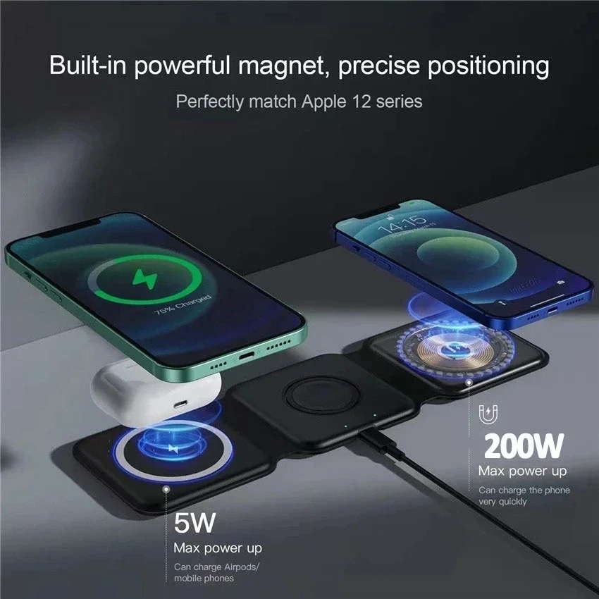 New 3in1 Foldable Wireless Cha - Smartwatch X12 评论和价格