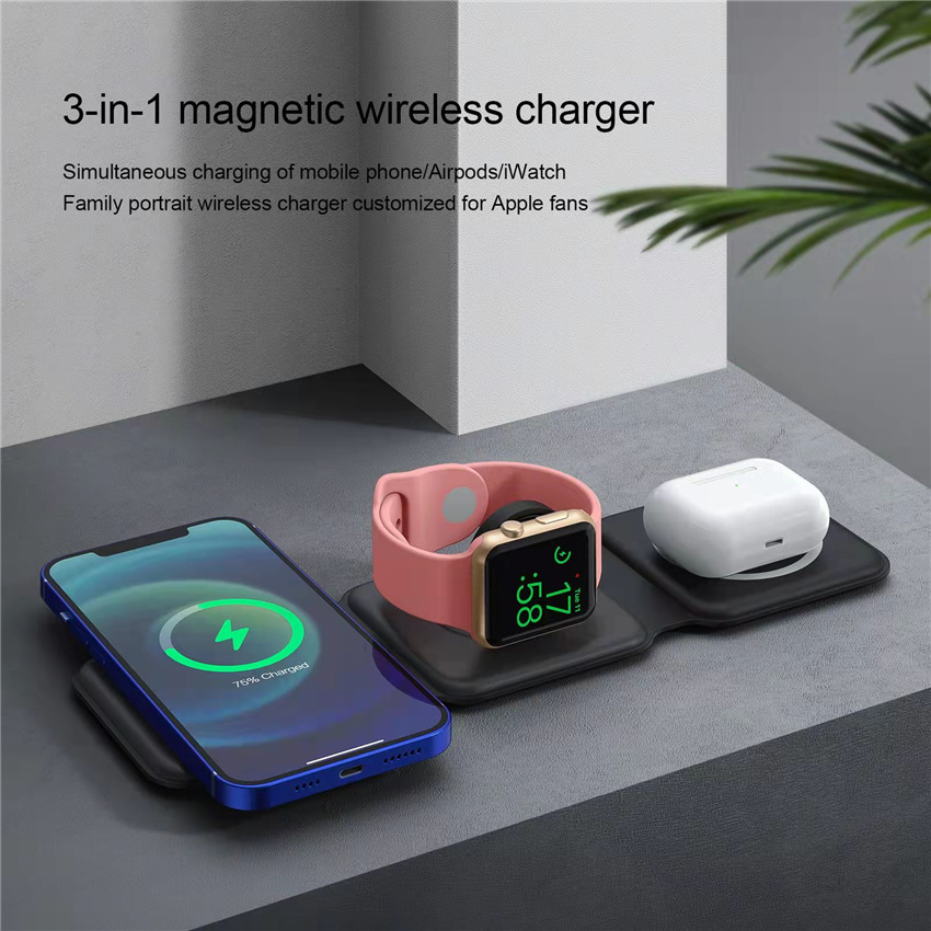 New 3in1 Foldable Wireless Cha - Smartwatch X12 评论和价格
